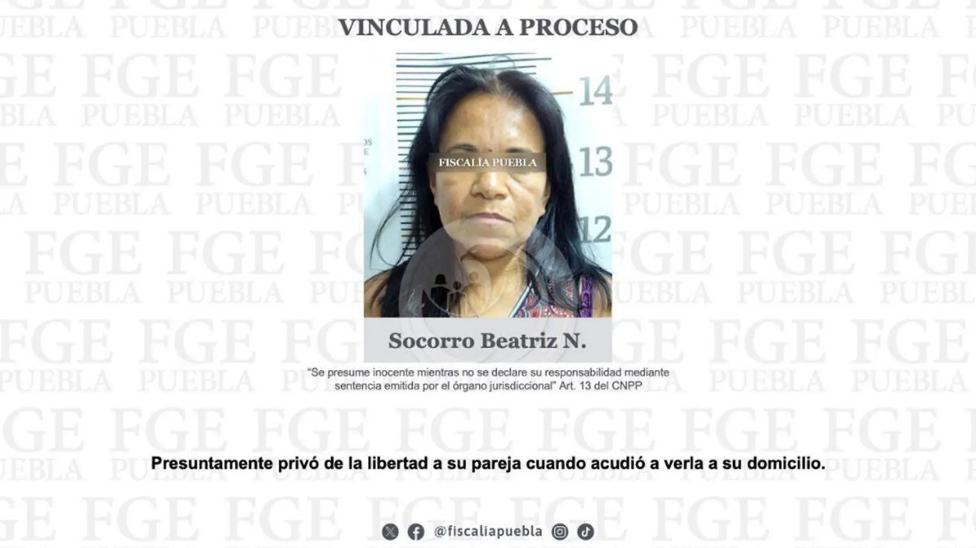 mujer vinculada a proceso fiscalia